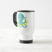 Mug De Voyage Poulpe bleu et jaune (Devant gauche)
