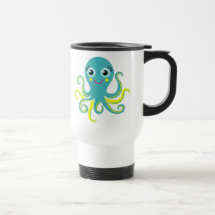 Mug De Voyage Poulpe bleu et jaune