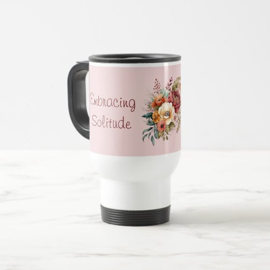 Mug De Voyage Pour introductions solitude rose floral (Devant gauche)