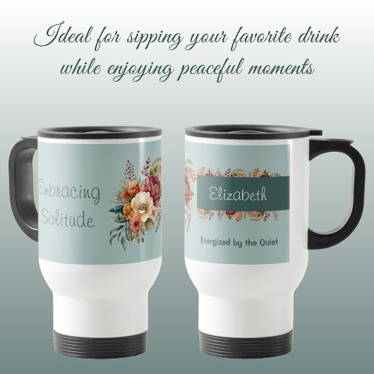 Mug De Voyage Pour introvertis solitude vert floral