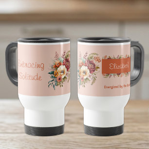 Mug De Voyage Pour les introvertis solitude floral orange