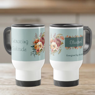 Mug De Voyage Pour les introvertis, solitude florale verte