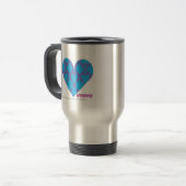 Mug De Voyage Pourpre-Aqua 3 de damassé (Devant gauche)