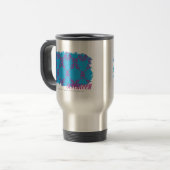 Mug De Voyage Pourpre-Aqua 4 de damassé (Devant gauche)