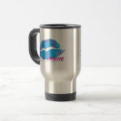 Mug De Voyage Pourpre-Aqua de damassé (Devant gauche)