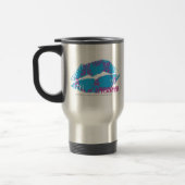 Mug De Voyage Pourpre-Aqua de damassé (Gauche)