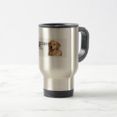 Mug De Voyage Powered by Coffee and a Golden – Stainless (Devant droit)