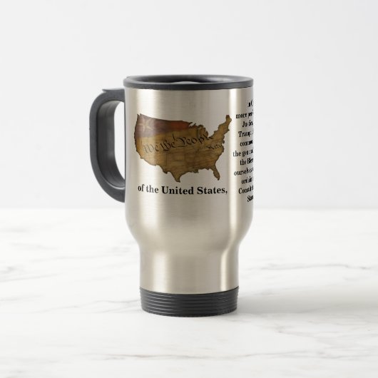 Mug De Voyage Préambule de la Constitution des États-Unis (Devant gauche)