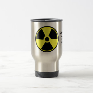 MUG DE VOYAGE PRÉCAUTION RADIOACTIVE : LAVE LIQUIDE À