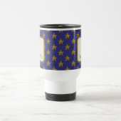 Mug De Voyage Premier nom Blue Gold Stars Monogramme initial (Centre)