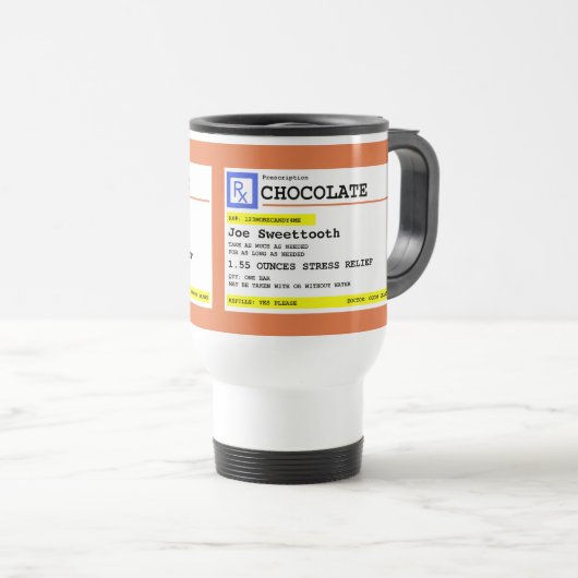 Mug De Voyage Prescription personnalisée Chocolat chaud ou café (Devant droit)