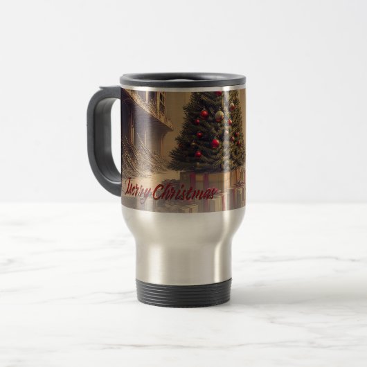 Mug De Voyage Présente sous un arbre dans un monde pocalyptique  (Devant gauche)