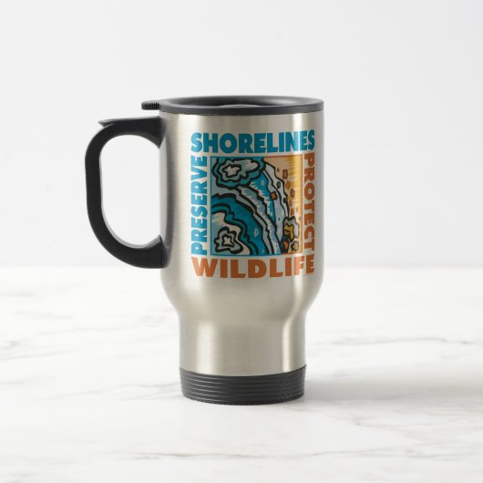 Mug De Voyage Préserver les rivages - Protéger Wildife (Gauche)