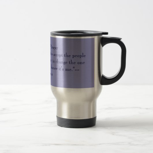 MUG DE VOYAGE PRIÈRE DE SÉRÉNITÉ - BLEU (Droit)