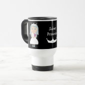 Mug De Voyage Princesse sobre noire et blanche mignonne Travel (Devant gauche)