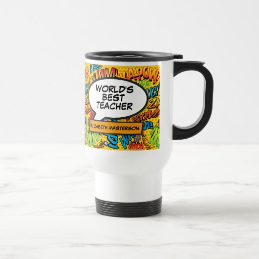 Mug De Voyage Professeur Amusant Bande Dessinée Rétro Pop Art (Droite)