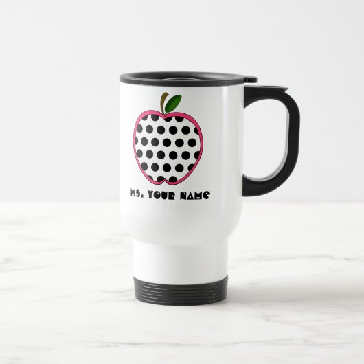 Mug De Voyage Professeur d'Apple de point de polka (Droite)