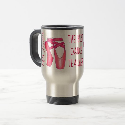 Mug De Voyage Professeur de Danse Personnalisé Ballet Rose Point (Devant gauche)
