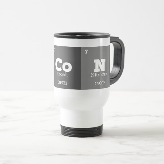Mug De Voyage Professeur de sciences Chimie Éléments chimiques B (Devant droit)