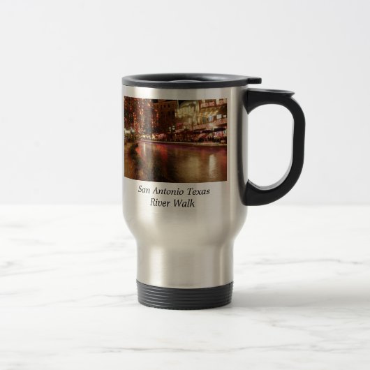 Mug De Voyage Promenade de rivière de San Antonio le Texas (Droit)