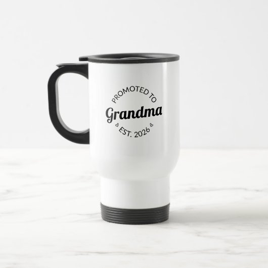 Mug De Voyage Promu À Grand-Mère Est. 2026 I (Gauche)
