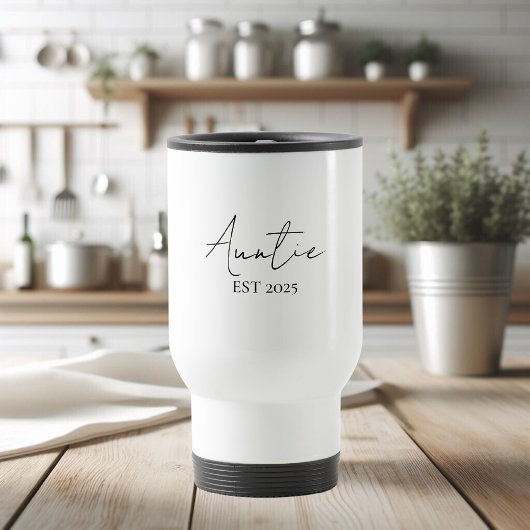 Mug De Voyage Promu à la tante EST 2025 | Tante première fois