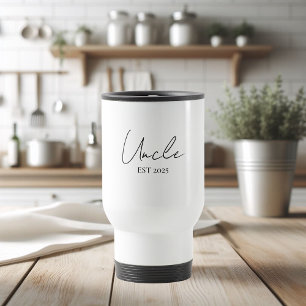 Mug De Voyage Promu à oncle EST 2025   Cadeau Oncle pour la prem