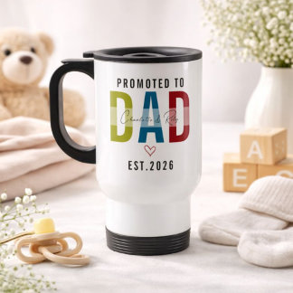 Mug De Voyage Promu Papa | Première fête des pères personnalisée