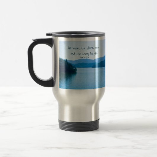 Mug De Voyage Ps 107:29 Il calme la tempête (Gauche)