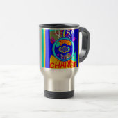 Mug De Voyage Psychedelic Groove : Pop Art Énergie Abstraite (Devant droit)