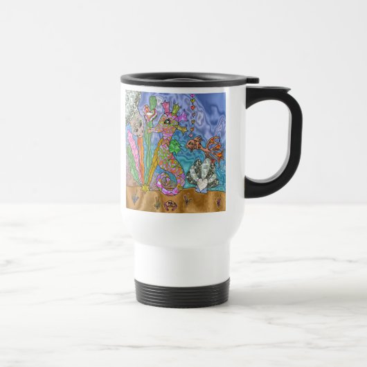 Mug De Voyage Psychedelic Seahorse Sea Turtle Art (Droite)