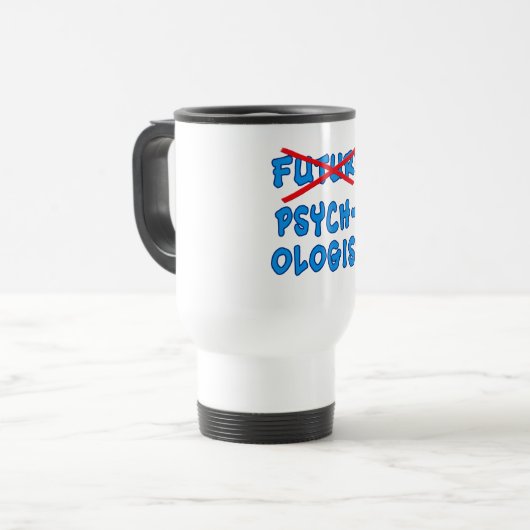 Mug De Voyage Psychologue plus futur (Devant gauche)