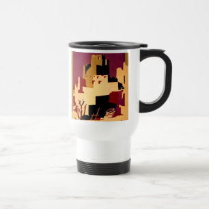 Mug De Voyage Pueblos Anciens du Sud-Ouest WPA Poster Art