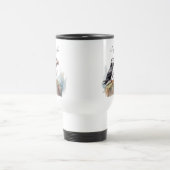 Mug De Voyage Puffin sur une aquarelle rocheuse, personnalisé (Centre)