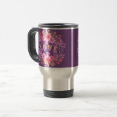 Mug De Voyage Purple LOVE dans l'aquarelle Fleurs (Devant gauche)