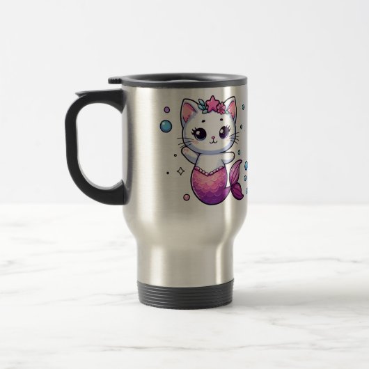 Mug De Voyage Purrmaid une sirène de chat (Gauche)