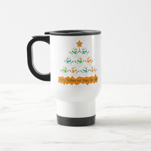 Mug De Voyage Pyramide des sapins de Noël faite de bonhommes de (Gauche)