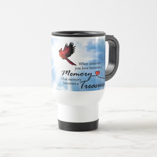 Mug De Voyage Quand quelqu'un que vous aimez, cardinal (Devant droit)