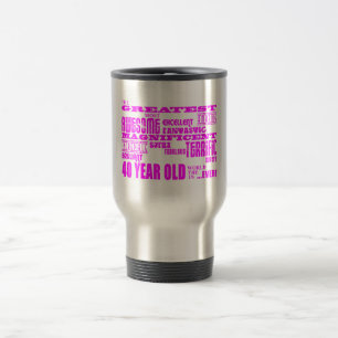 Mug De Voyage Quarantième rose d'anniversaires de filles : Plus