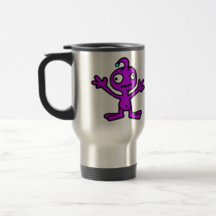 MUG DE VOYAGE QUIRKY PURPLE ALIEN CARTOON FUNNY SCIENCE-FICTION