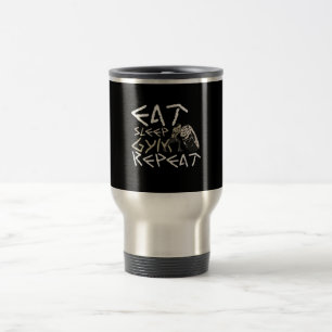 Mug De Voyage Quota Eat Sleep Gym Repeat Funny