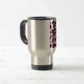 Mug De Voyage RAB Rockabilly Pink Cheetah Imprimer (Devant gauche)