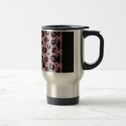 Mug De Voyage RAB Rockabilly Pink Leopard Ribbon Bows (Droit)