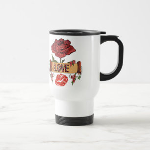 Mug De Voyage RAB Rockabilly Roses, Amour & Rouge à Lèvres