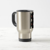 Mug De Voyage RAB Rockabilly Skuls et Cerises sur Noir (Devant gauche)