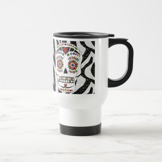 Mug De Voyage RAB Rockabilly Sugar Skull on Zebra (Droite)