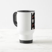 Mug De Voyage RAB Rockabilly Sugar Skulls Cherries On Black (Devant gauche)