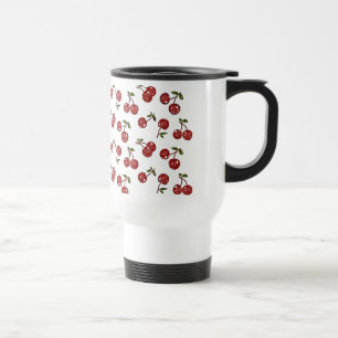 Mug De Voyage RAB Rockabilly Très Cerises Cerises Sur Fond Blanc