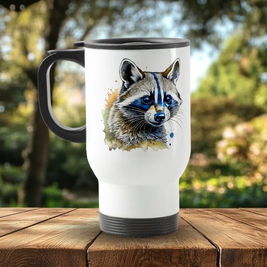 Mug De Voyage Raccoon à l'aquarelle