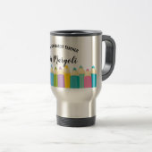 Mug De Voyage Rainbow Crayons Mondes Meilleur Enseignant Coffee  (Devant droit)